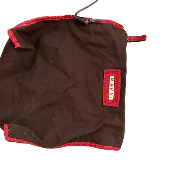 Authentic Marni Red Snakeskin Leather Tote with Zippered Pouch - Picture 8 of 15